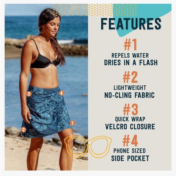 Rip Skirt Hawaii Maui moonlight wrap beach skirt XS NWT - Picture 9 of 10